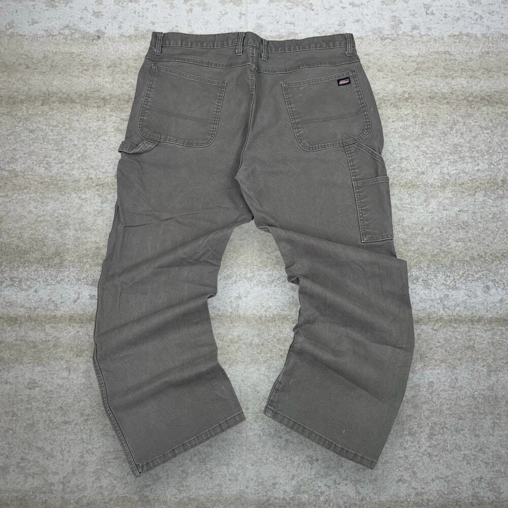 Vintage 90s Dickies Carpenter Pants 40x30 Baggy Olive Green Canvas Painters